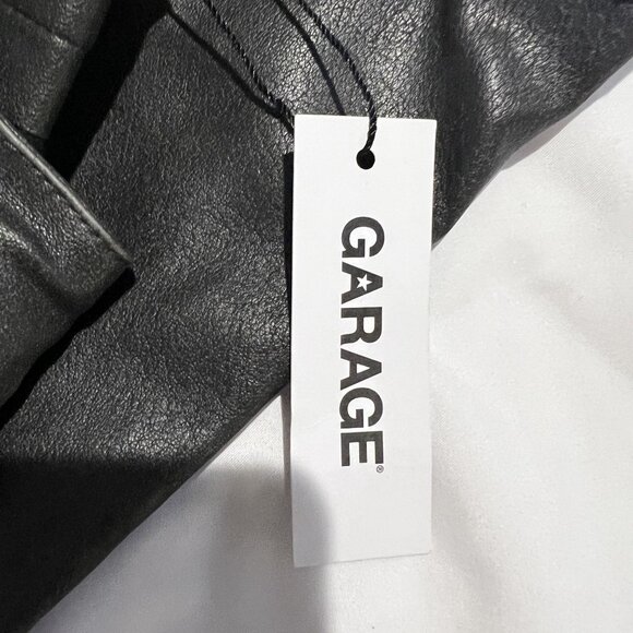 NWT Garage Women's Pantalon Straight Faux Leather Pants size 13 Washed black - Picture 6 of 11